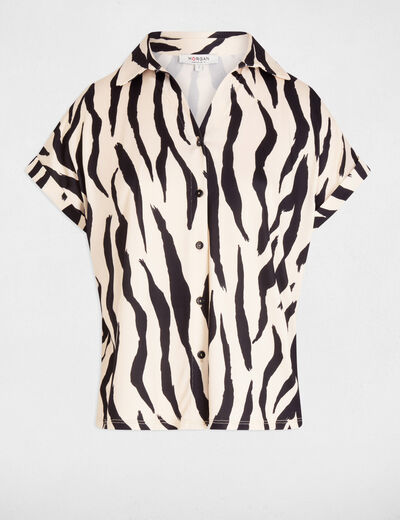 Blouse met korte mouwen helder wit vrouw