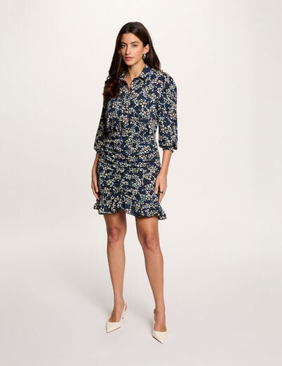 Robe courte fluide multicolore femme