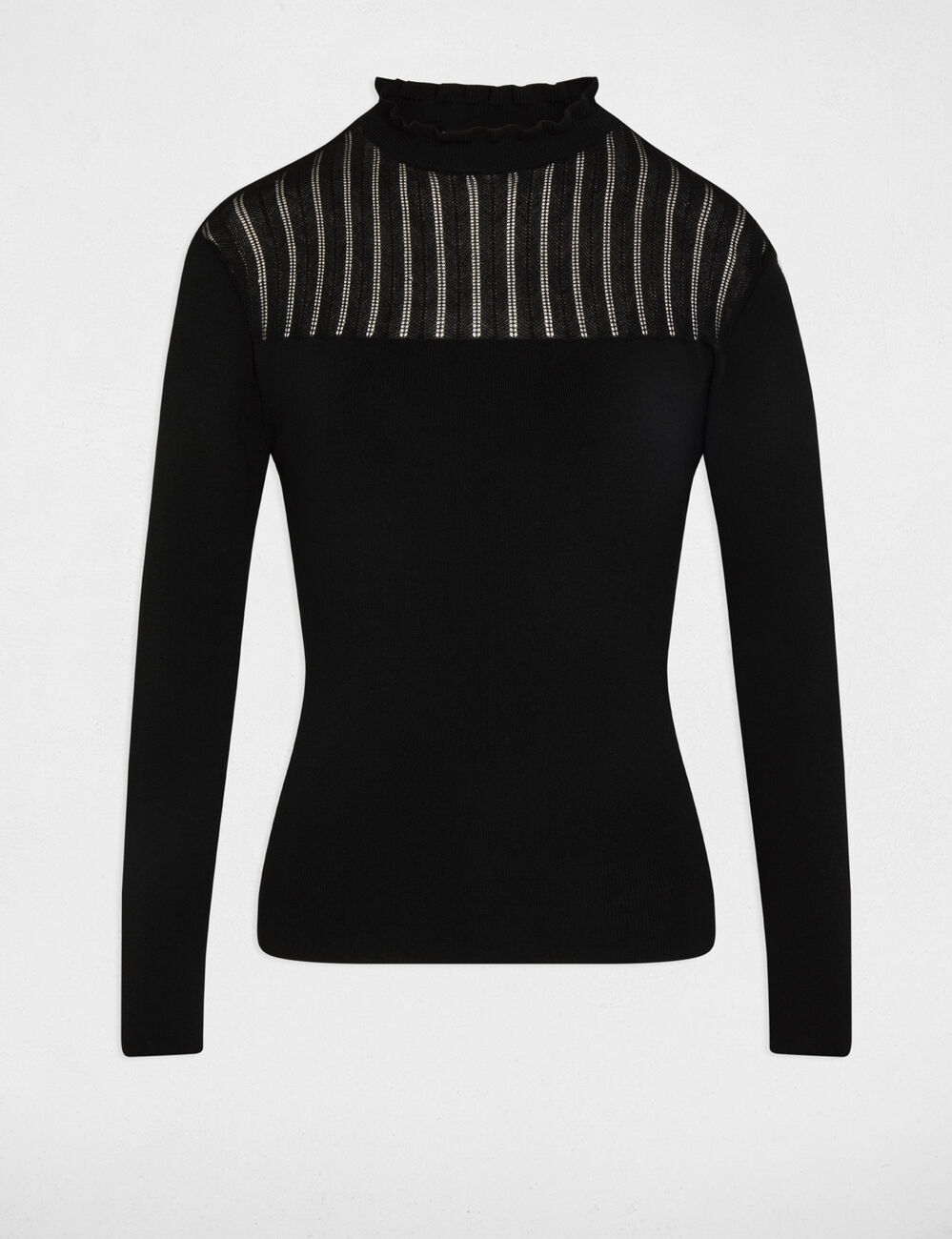Pull col montant noir femme