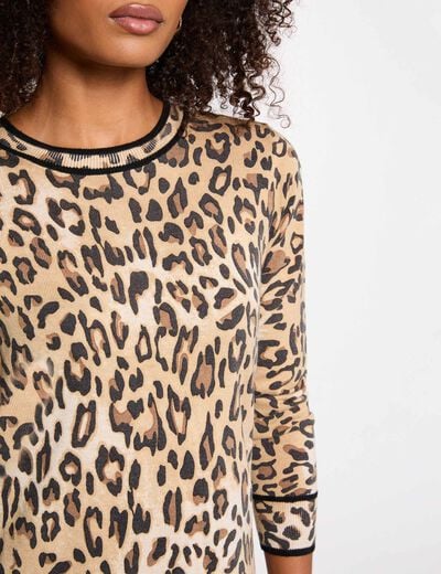 Korte rechte jurk beige vrouw