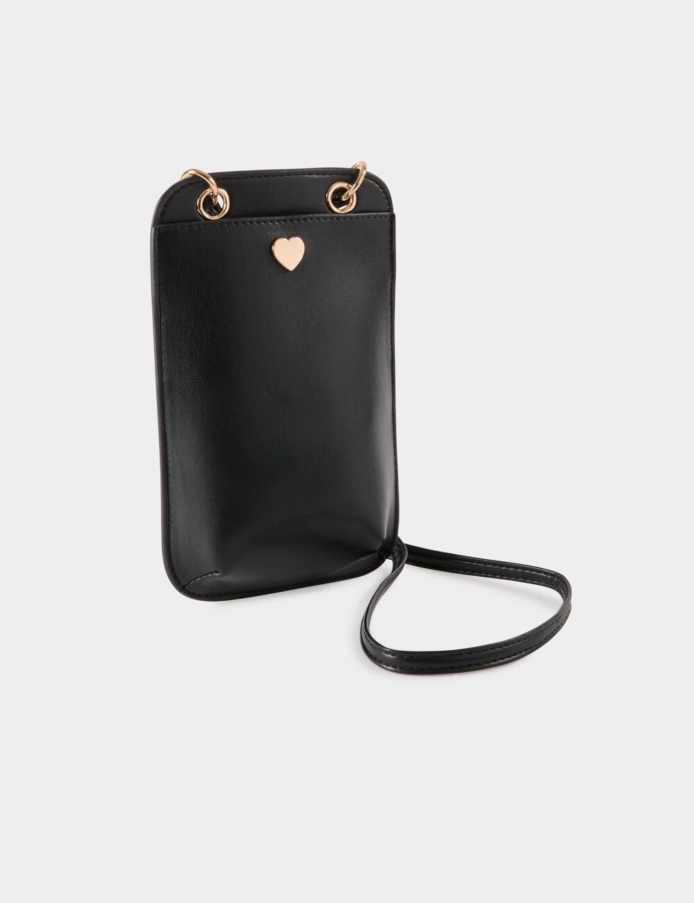 Hartvormige gesp clutch zwart vrouw