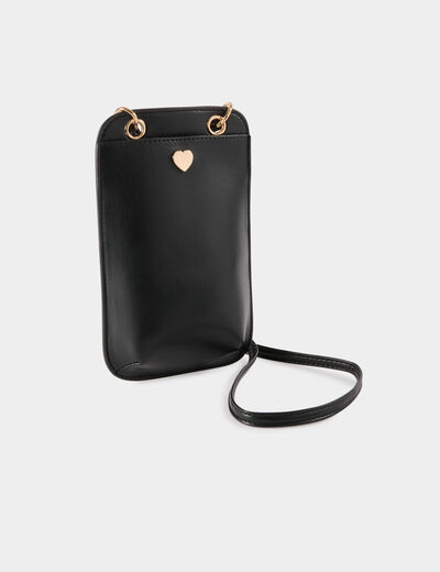 Hartvormige gesp clutch zwart vrouw