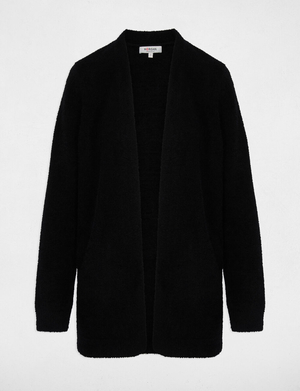 Lang vest met V-hals zwart vrouw