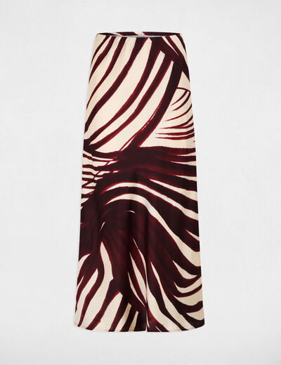 Jupe mi longue satin&eacute;e multicolore femme