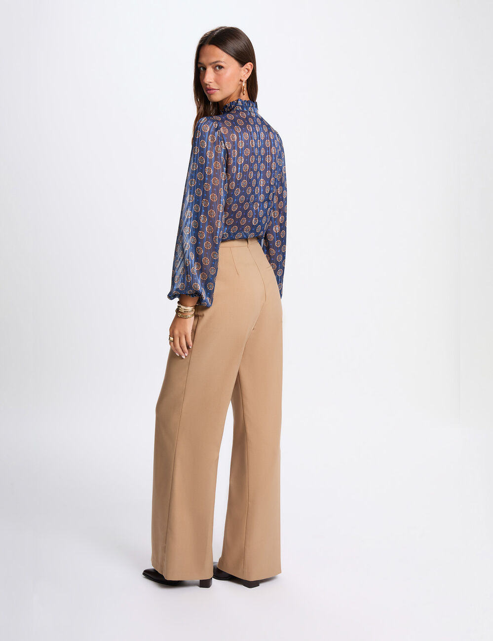 Chemise fluide imprimée multicolore femme