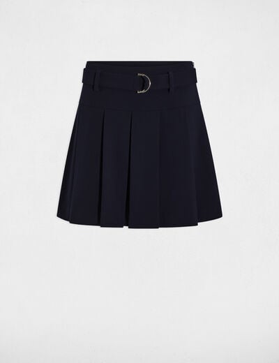 Geplooide korte rok marineblauw vrouw