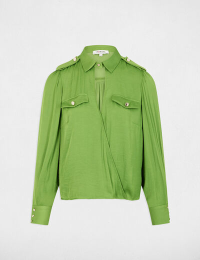 Blouse met lange mouwen vert anis vrouw