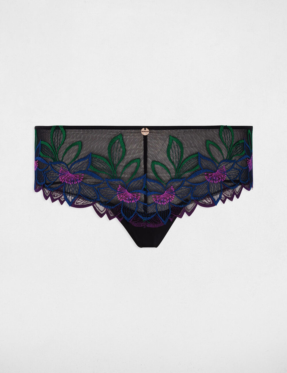 Shorty en dentelle noir femme