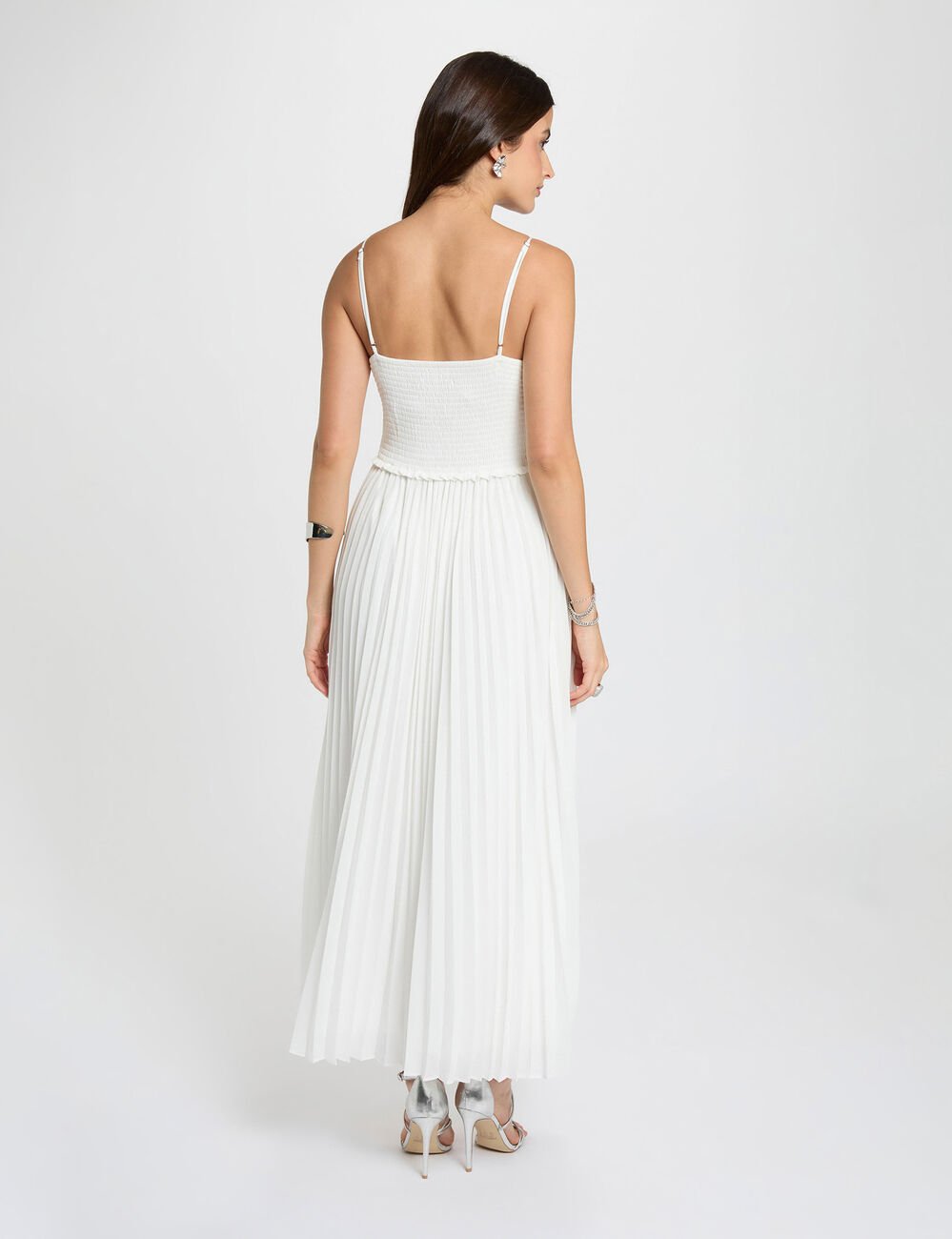 Robe longue dentelle blanc femme