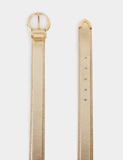 Ceinture métallisée jaune or femme