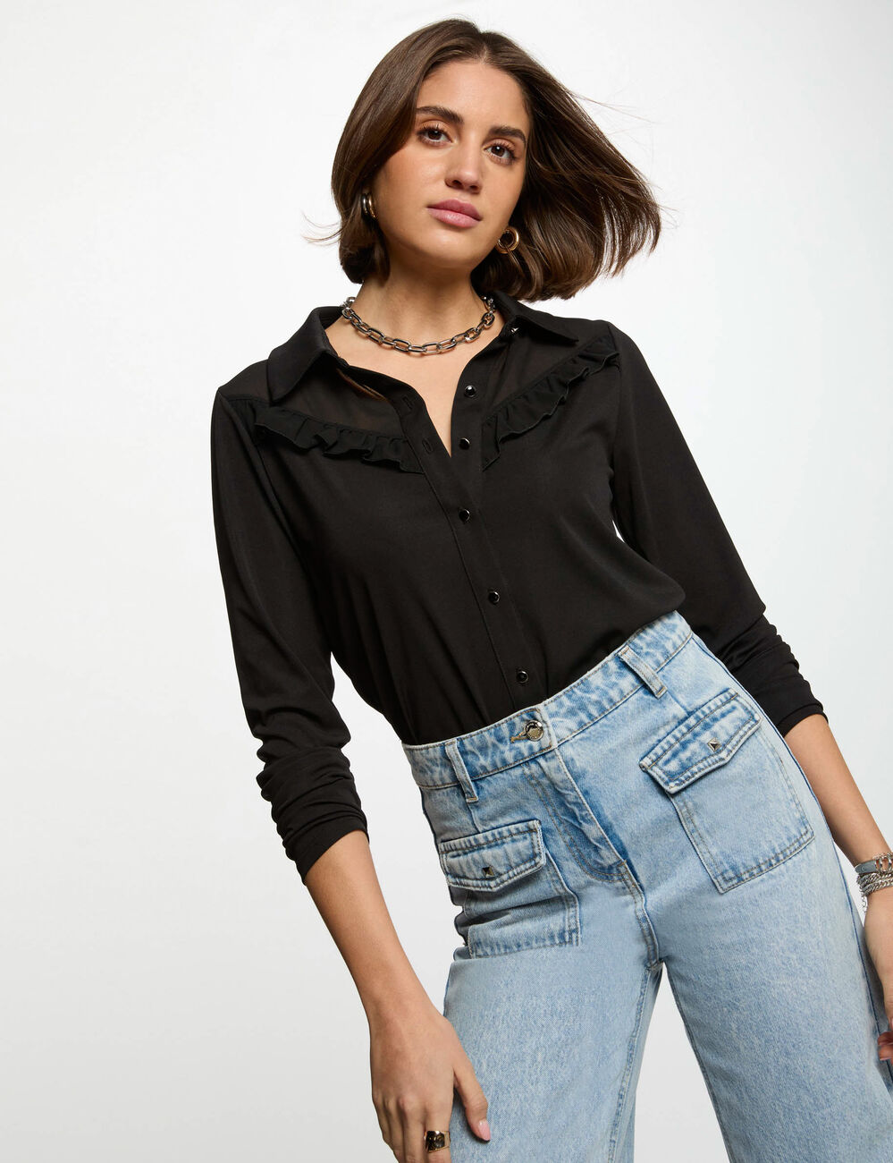 T-shirt manches longues noir femme