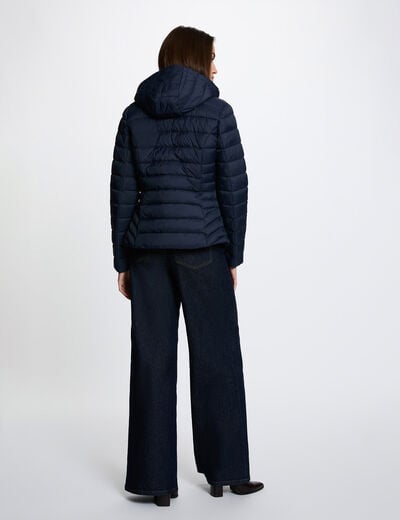 Doudoune col montant bleu marine femme