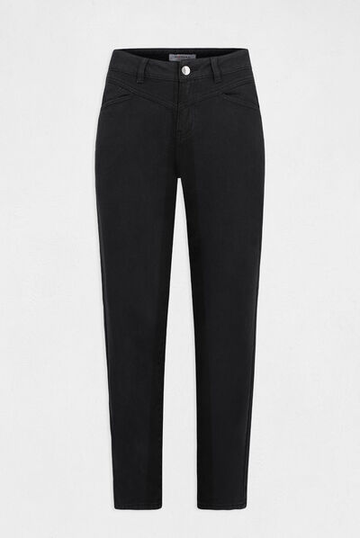 Rechte jeans standaard maat 7/8 zwart vrouw