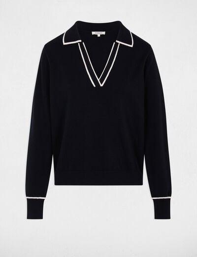 Trui met polokraag marineblauw vrouw