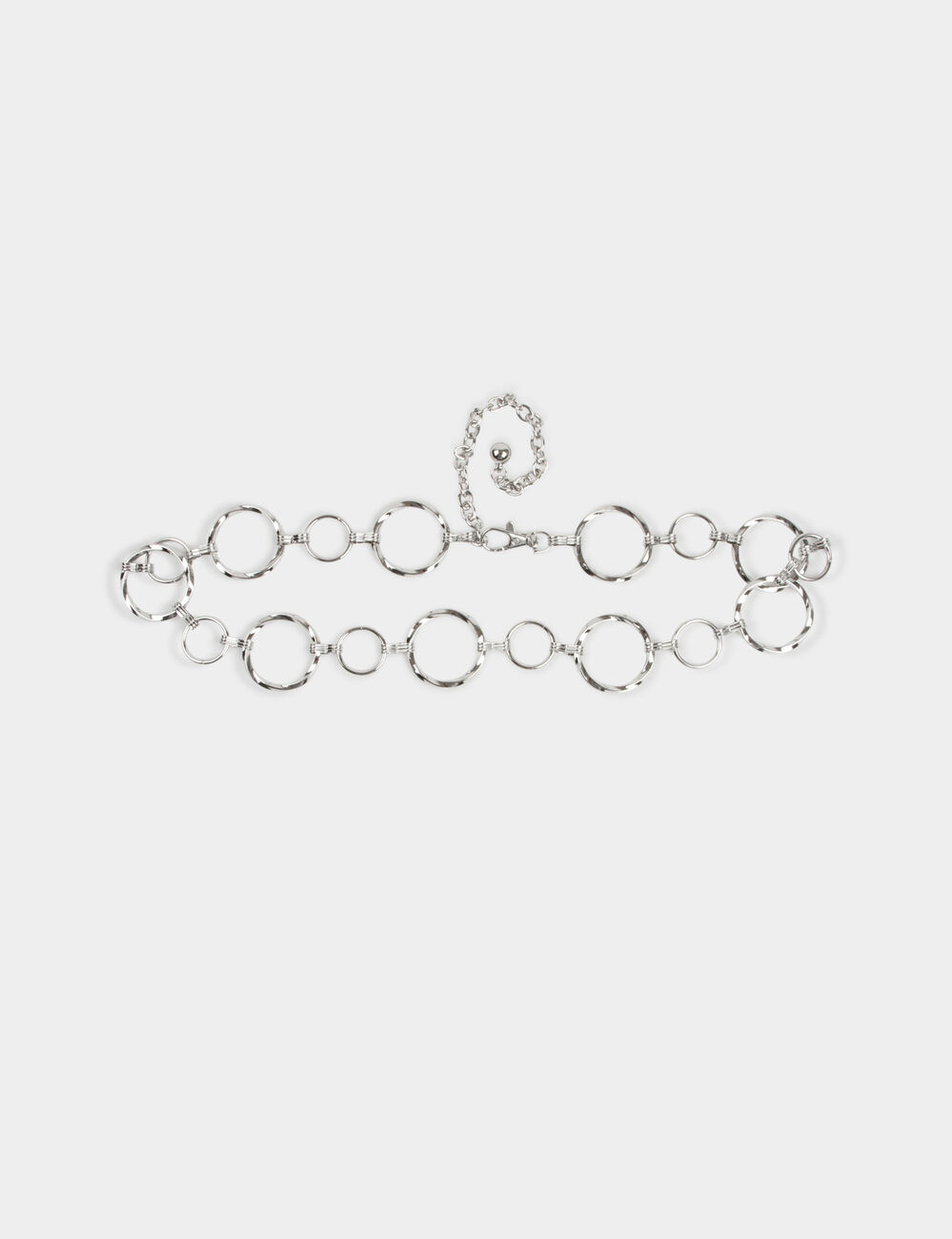 Ceinture anneaux en métal couleur argent femme