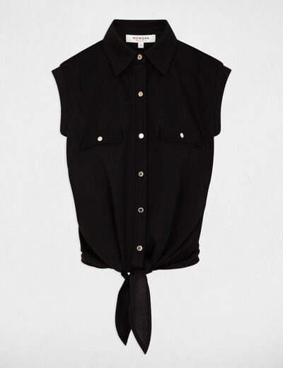 Mouwloze blouse zwart vrouw