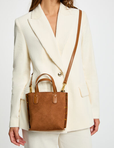 Sac cabas clout&eacute; camel femme