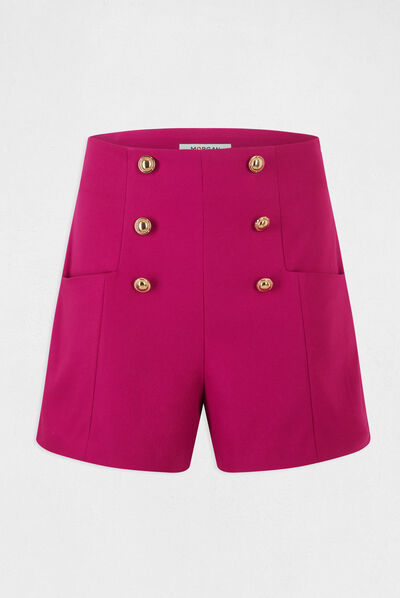 Short city droit à ponts framboise femme