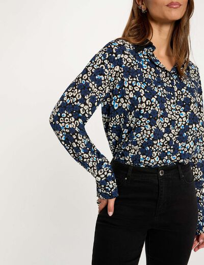 Soepel bedrukt overhemd meerkleurig vrouw