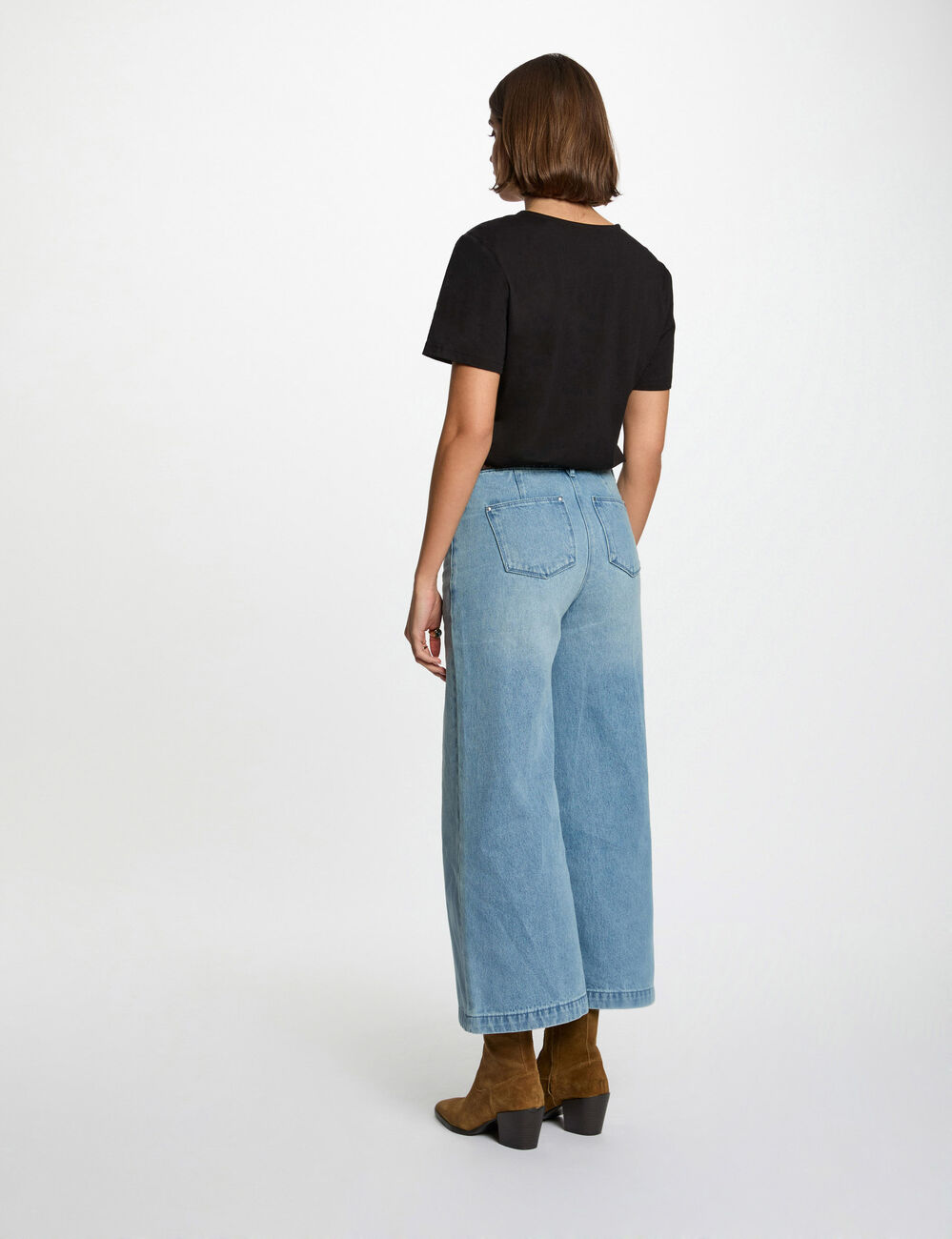 T-shirt met korte mouwen zwart vrouw