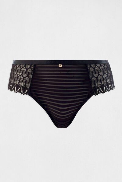 Shorty en dentelle noir femme
