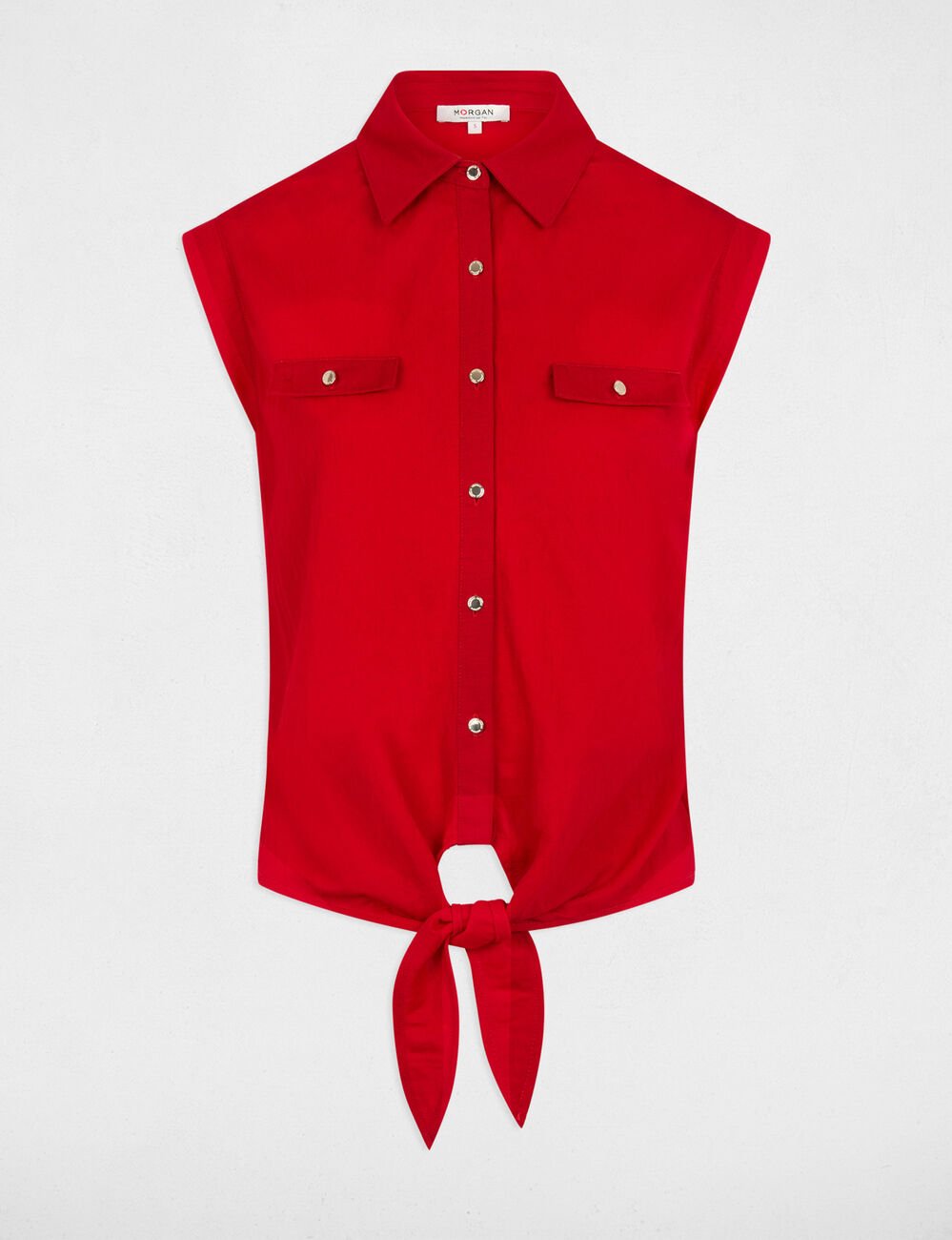 Mouwloze blouse rood vrouw