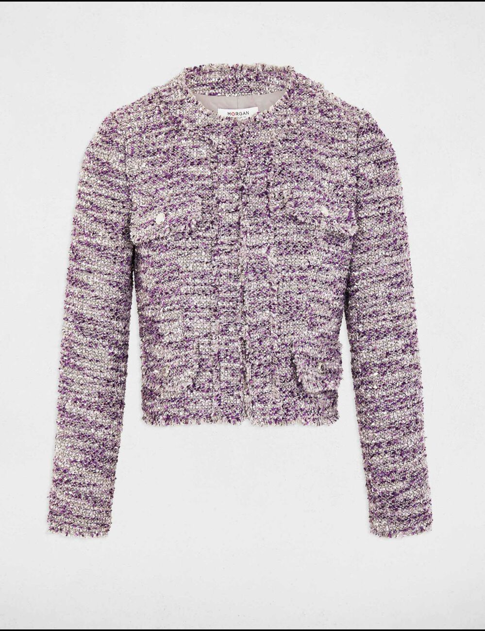 Korte tweed blazer meerkleurig vrouw