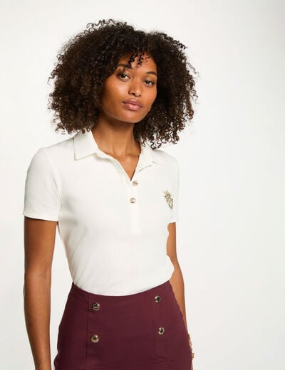 T-shirt met korte mouwen helder wit vrouw