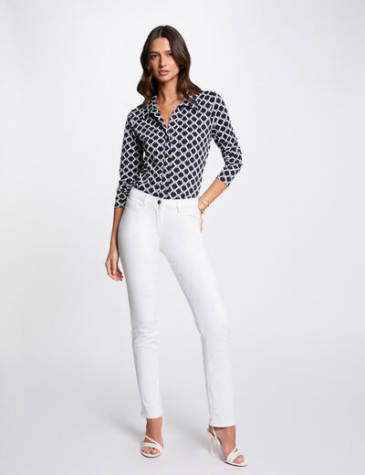 Rechte broek helder wit vrouw