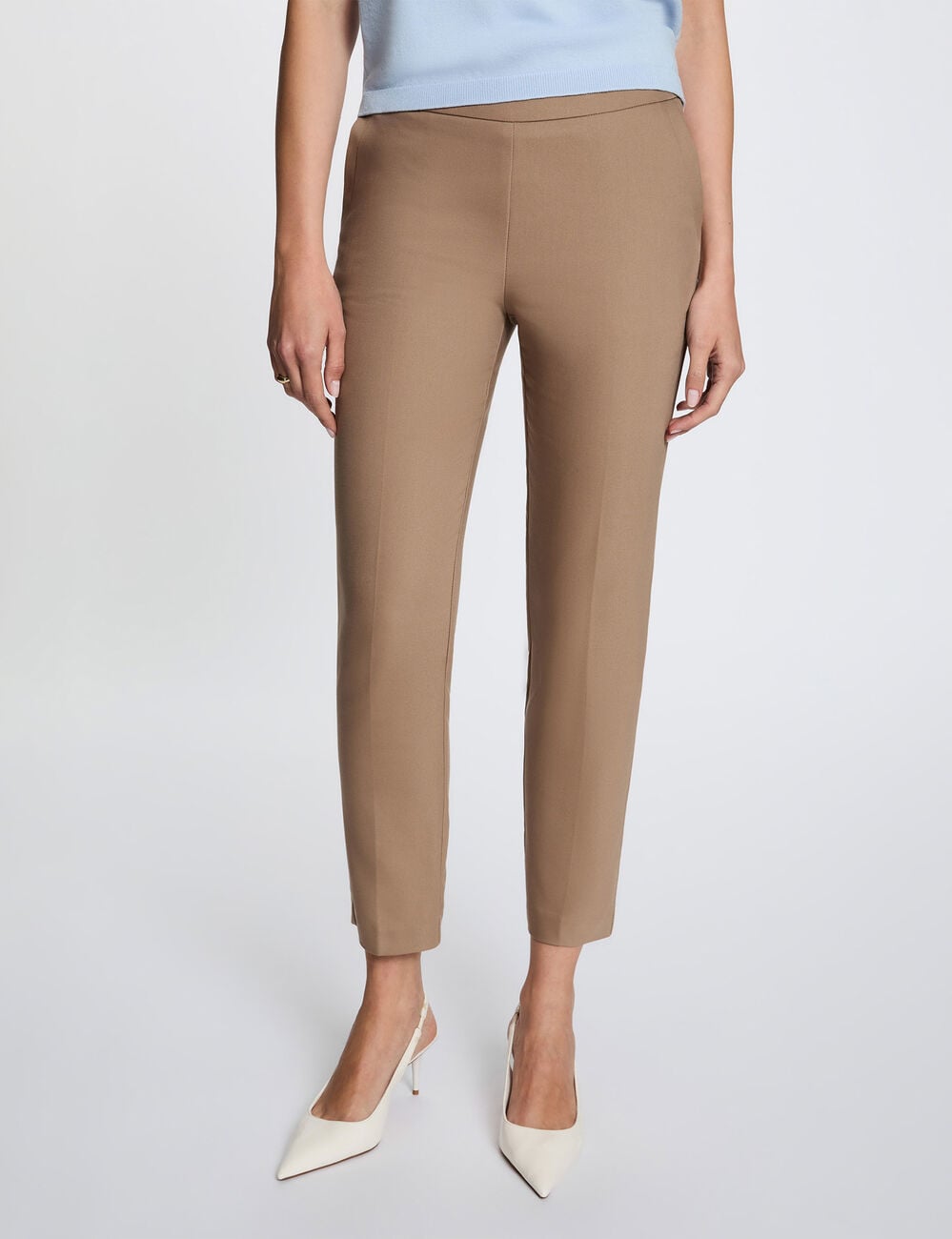 7/8 broek met ceintuur taupe vrouw