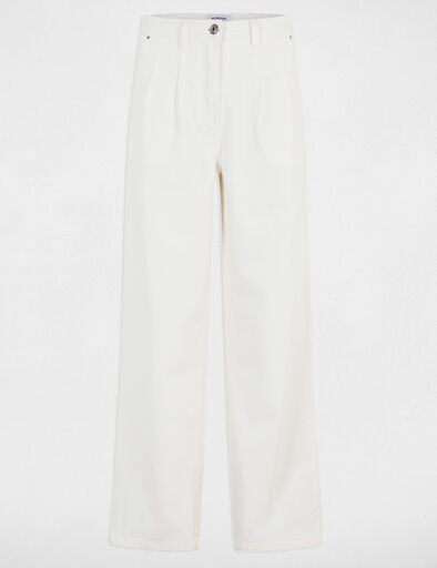 jeans large taille haute blanc femme Jeans large taille haute blanc femme