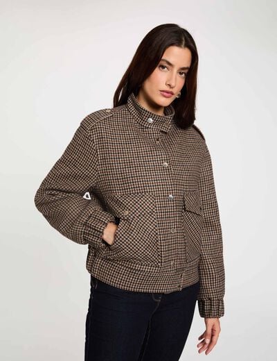 Tweed jas met mao-kraag meerkleurig vrouw