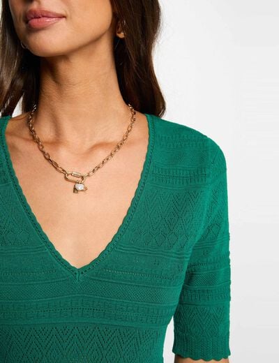 Korte mouwen trui groen vrouw