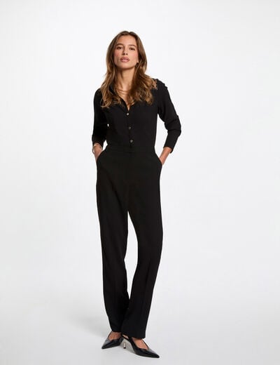 Combinaison longue dentelle noir femme