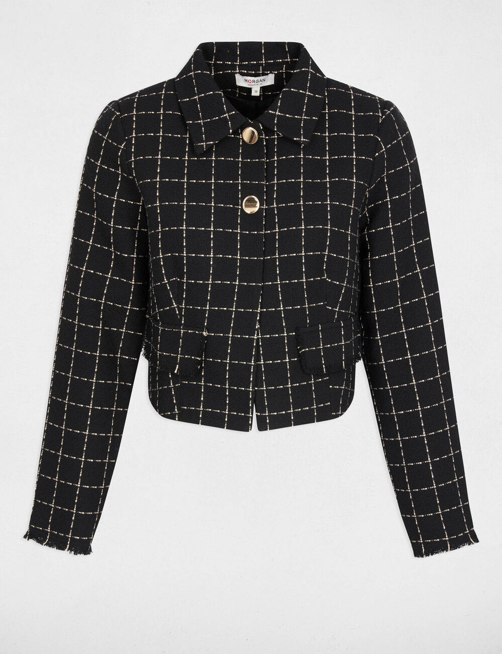 Veste courte ajustée noir femme