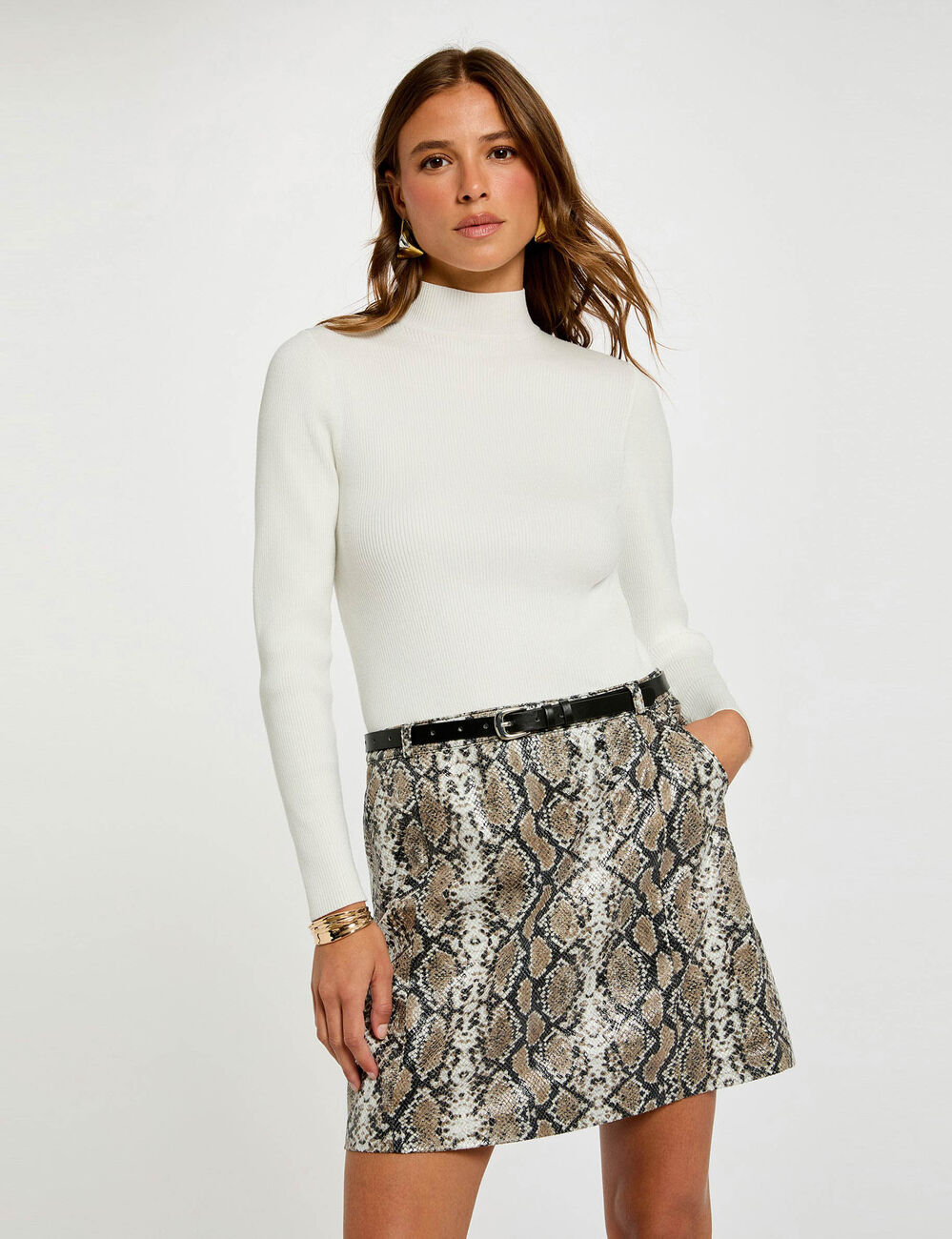 Robe courte ajustée multicolore femme