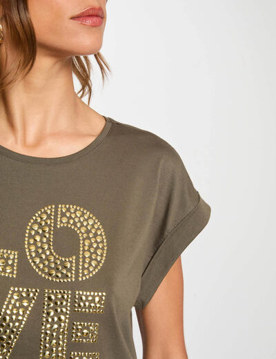 T-shirt met opschrift brons vrouw