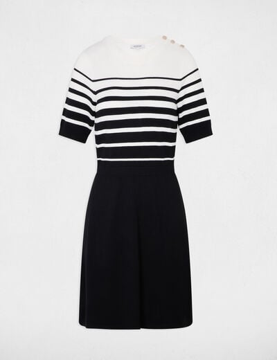 Robe tricot courte cintr&eacute;e noir femme