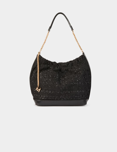 Metallic tweed tas zwart vrouw