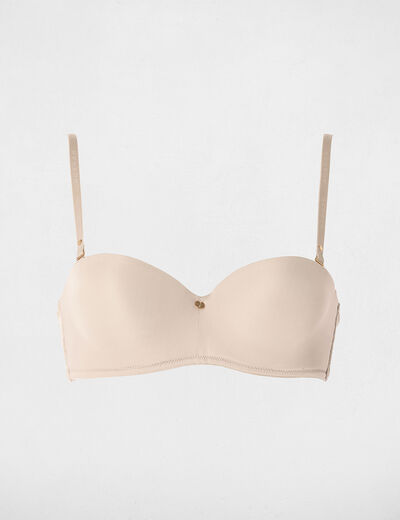 Soutien-gorge en dentelle beige femme