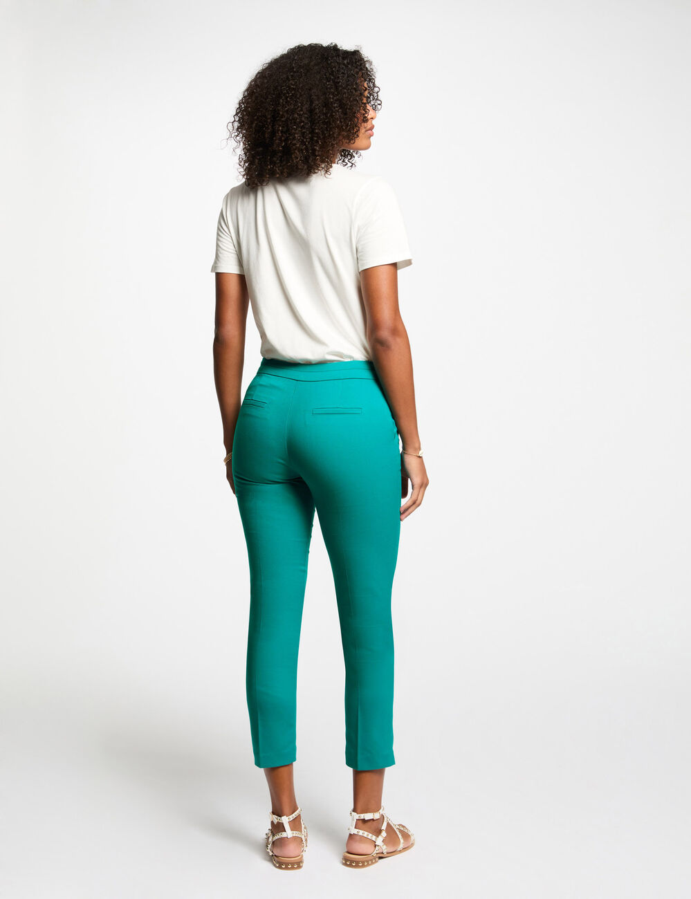 Cigarette broek 7/8 turkooisblauw vrouw