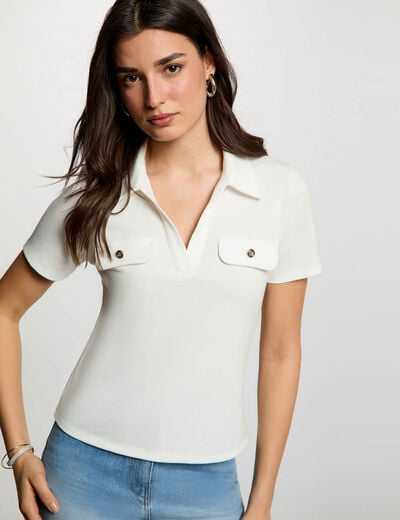 T-shirt manches courtes blanc femme