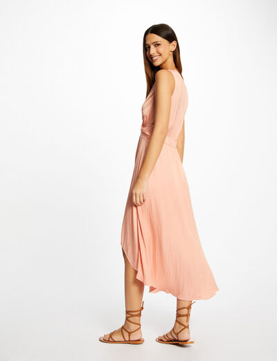 Robe midi trapèze asymétrique rose moyen femme