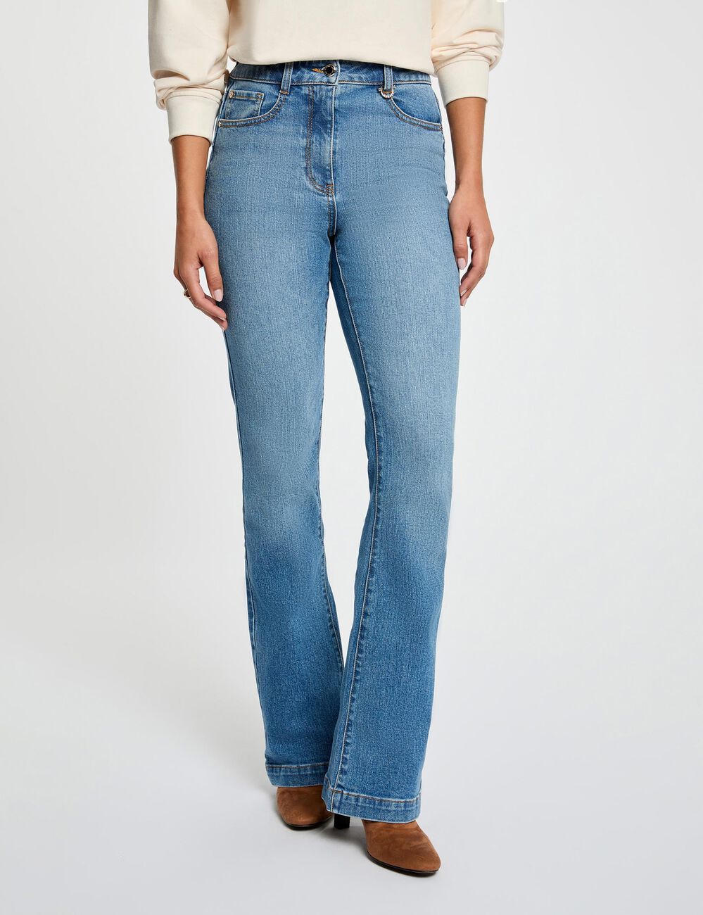 Jean bootcut denim stone femme
