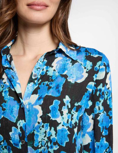 Chemise manches longues multicolore femme