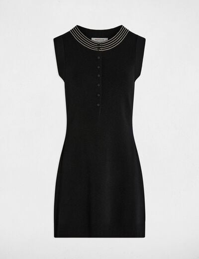 Robe courte sans manches noir femme