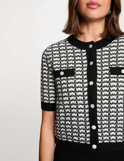 Robe tricot effet 2-en-1 noir femme