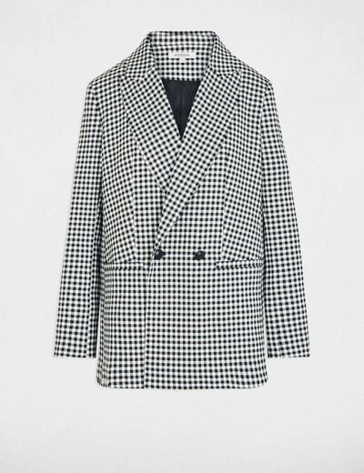 Blazer oversize col tailleur noir femme