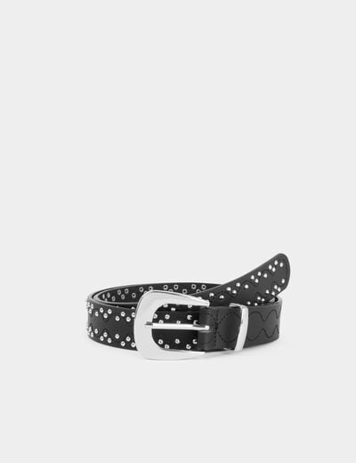 Fijne riem met studs zwart vrouw