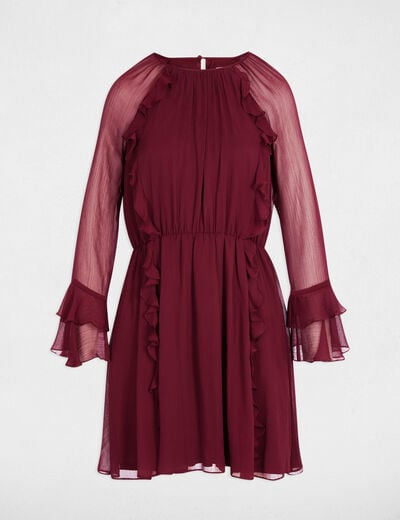 Robe courte fluide prune femme